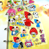 卡通人物儿童立体贴纸宝宝奖励贴画幼儿手工制作材料装饰粘贴女孩
