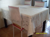 外贸 奶白色抽纱花麻纱桌布 半镂空桌布 仿棉纱桌布 多个尺寸