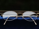 Rodenstock复古眼镜架R2482A大小款 金色古典半框 青色珐琅纹
