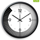 TUMA创意壁钟 14英寸客厅钟大挂钟时钟挂表石英钟 黑白渐变X4103