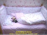 婴儿床上用品 套件10件套/床围/被子被套/床垫垫套/枕头枕套 兔粉