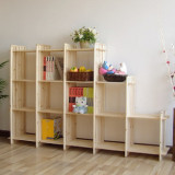 创意宜家12格架书架简易书架置物架层架实木儿童书架书柜桌上鞋架