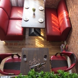 复古美式咖啡厅餐桌椅甜品奶茶店软包铁艺椅子茶西餐厅桌椅组合