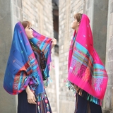 尼泊尔披巾民族风披肩围巾两用女士春秋长款棉麻空调披肩旅游西藏