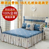 韩版全棉床裙床罩单件纯棉床单床垫防滑保护套床套1.2m1.5米1.8床