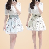套装裙夏季新款2016夏款雪纺连衣裙两件套韩版修身a字百褶短裙潮