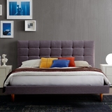 简约现代布艺床家具美式床1.5米1.8米北欧床布床主卧大床双人床