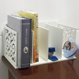 创意DIY桌面书架收纳架学生 杂志书籍整理书架办公收纳置物架子白