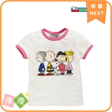 现货英国NEXT代购童装16夏女宝宝男女童白色史努比卡通短袖T恤