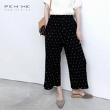 PKH.HK特159初夏本期必入流行褶皱 俏皮时髦的百搭波点九分阔腿裤