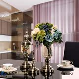 欧式美式水晶玻璃花瓶摆件家居装饰品客厅餐桌样板房仿真套装礼物