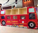 热销 幼儿红色巴士儿童木质整理储物柜收纳柜玩具柜伦敦巴士组合