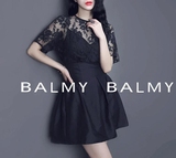 2016春夏新 BA高级定制 蝙蝠袖黑色蕾丝 夏季连衣裙 OL风 特价