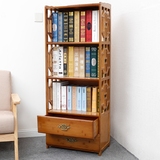 竹庭实木书架儿童简易书柜落地创意组合学生书架置物架客厅储物架