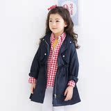 韩国童装女童风衣2016春季新款女大童风衣中长款韩版儿童春款外套