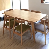 北欧宜家纯实木餐桌 简约韩式白橡木方桌子小户型书桌多用途桌子