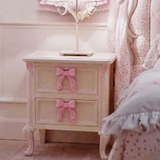床头柜 意大利欧式实木儿童床头柜公主房蝴蝶结储物柜 抽屉柜