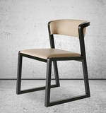 北欧实木餐椅白蜡木皮艺布艺休闲椅咖啡厅样板房椅子新中式餐椅