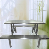 定做八人位不锈钢学校食堂餐桌椅连体玻璃钢餐桌椅批发