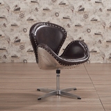 铝皮天鹅椅子复古工业风格loft金属电脑旋转现代洽谈椅休闲沙发椅