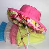 夏天新款双面渔夫布帽大沿可折叠防紫外线沙滩女遮阳帽子韩版潮人