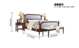 全实木家具美式床 软包双人床 欧式床 1.8米婚床真皮纯实木包邮