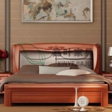成人原木软包实木床 新中式双人床1.8米  储物大床1.5m高箱床婚床