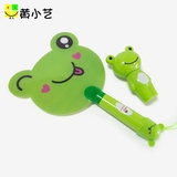 儿童卡通青蛙电风扇 7号电池安全扇叶小电风扇子手摇电动二合一