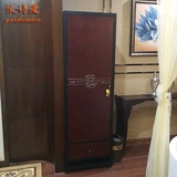 古典木质单门带屉贴花衣柜美容院实木衣柜定制东南亚风情卧室家具