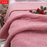 新款床品欧式毛绒纯棉布艺绗缝床盖四件套加厚床单毛毯盖被四季用
