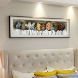 美叶欧式卧室装饰画美式现代客厅挂画餐厅玄关壁画抽象油画