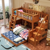 美式子母床 全实木高低床 上下床双层床 组合儿童床男女孩家具床
