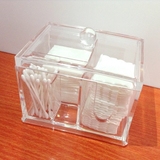 亚克力透明化妆棉收纳盒卸妆棉盒棉签盒家用创意带盖化妆品收纳盒