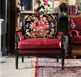 特价欧美式实木复古单人沙发椅新古典客厅酒店休闲扶手老虎椅沙发
