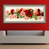 自油自画 大幅手工数字油画diy客厅玄关餐厅花卉装饰画 玫瑰飘香