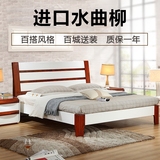 高档现代简约白色1.5/1.8米双人床水曲柳套房储物床全实木床定制