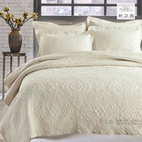高档复古纯色绗缝被全棉水洗床盖三件套双人加大空调被【纤之色】