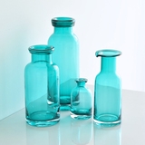 欧式创意玻璃花瓶水培植物瓶子 大小号蓝色插花瓶 客厅花瓶摆件