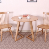 北欧宜家日式实木小户圆形餐桌椅组合咖啡桌 洽谈桌椅休闲创意