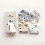 喵兔春夏创意礼盒动物系列女士全棉可爱卡通短袜生日礼品女生袜子