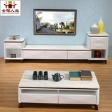 北欧大理石茶几电视柜组合简约现代小户型创意烤漆客厅成套家具