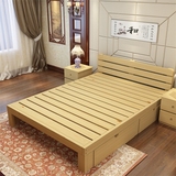 特价板床实木床1.2松木床1.5双人床1.8米成人简约单人床简易原木