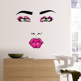 卧室个性人物红唇装饰墙贴纸 酒吧KTV时尚创意玄关墙壁贴画艺术贴