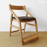 北欧宜家小学生坐椅写字椅可调节高度椅全实木橡木儿童坐椅可定制