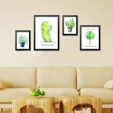 绿色植物花卉小清新装饰画客厅沙发墙壁画卧室床头挂画简约餐厅画