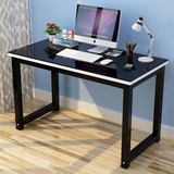 简约现代钢化玻璃电脑桌台式家用办公桌1.2米钢木写字台书桌