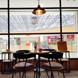 铁艺实木升降圆桌休闲户外阳台酒吧咖啡厅奶茶桌椅组合套件小桌子