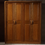 实木衣柜4门1.8米榆木衣橱纯实木衣柜床高档实木套房环保衣柜开门