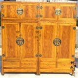 红木家具 金丝楠木2.4米素面顶箱柜 古典实木衣柜 储物柜 收纳柜
