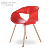 铂莱美塑料靠背扶手椅简约现代设计师款椅子实木商务洽谈椅无限椅